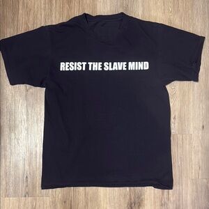 Black Andrew Tate Graphic Statement Tee - Resist the Slave Mind